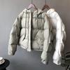 Solid Women's Winter Down Jacket Hooded Collar Short Single-Breasted Coat Preppy Style Parka Ladies Chic Outwear Female