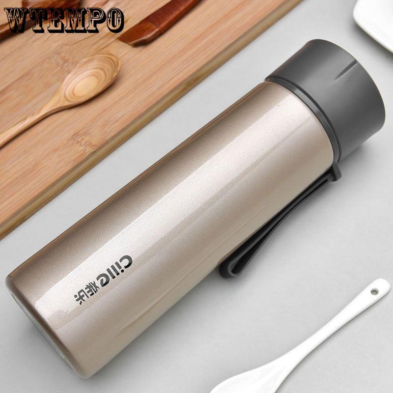 Термос чашка большой емкости 500 мл, вакуумные фляги, портативная термокружка из нержавеющей стали, бутылка для воды, дорожная кружка для чая, офисная термокружка