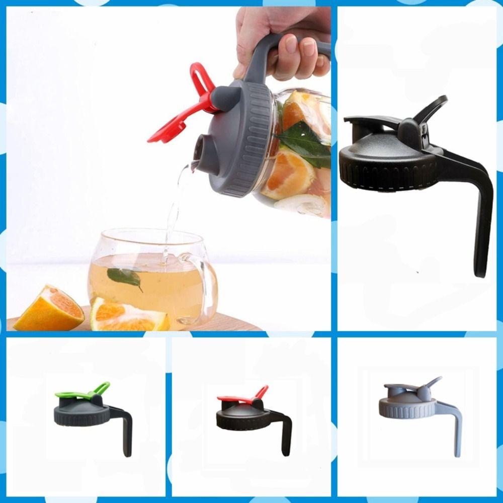 Пластиковые крышки для банок Мейсона с широким горлом Крышки для банок с отверстием для заливки и ручкой Многоразовые банки Мейсона с широким горлом