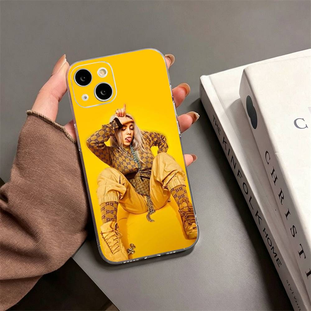 Чехол для телефона Billie Eilish (B-Billie Eilish) для iPhone 17, 16, 15, 14, 13, 12, 11 Plus, Pro Max, Мягкий прозрачный чехол