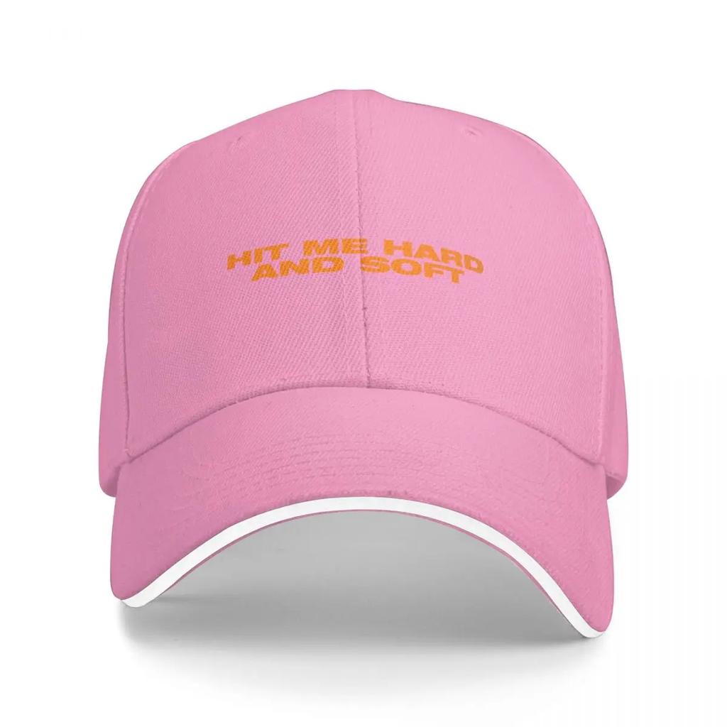 Hit Me Hard And Soft Bold Orange Text Typography Baseball Cap foam party Hat Military Tactical Cap Men Luxury Brand Women's