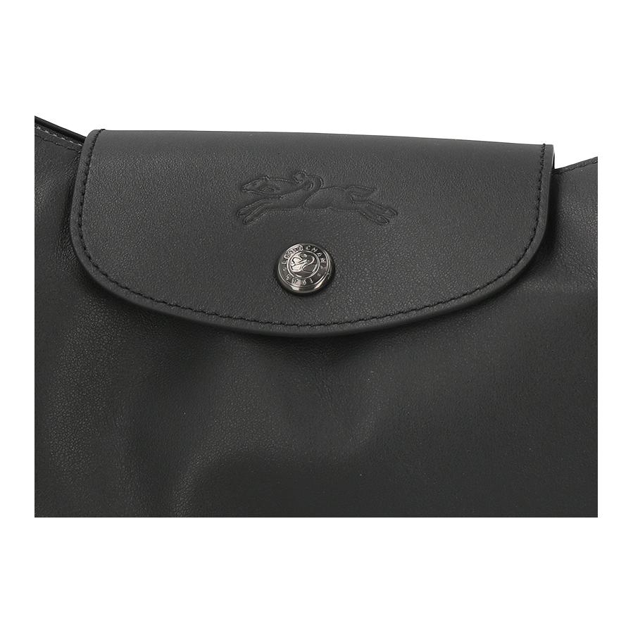 Longchamp Le Pliage Xtra Deep Silver Metal Zipper Closure Leather Shoulder Tote Bag Large Women handbags Black 10338987001