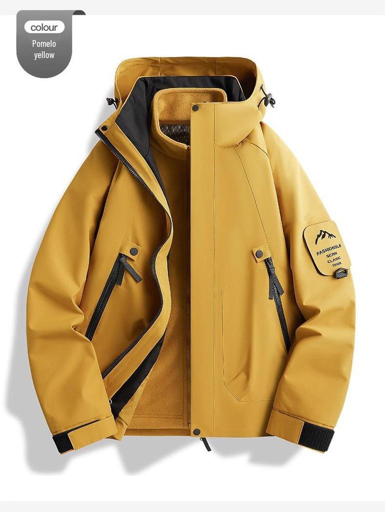 Унисекс 3-в-1 Ветрозащитная Водонепроницаемая Куртка для Хайкинга со Съемной Подкладкой для Осени/Зимы