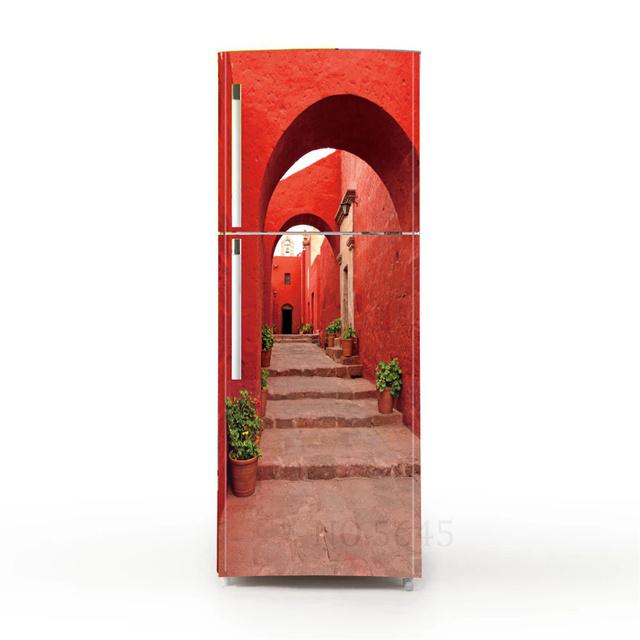 Ретро пляжные наклейки в горшках для покрытия холодильника, виниловая пленка для мебели, наклейка на обои, ПВХ Vinilo Frigorifico