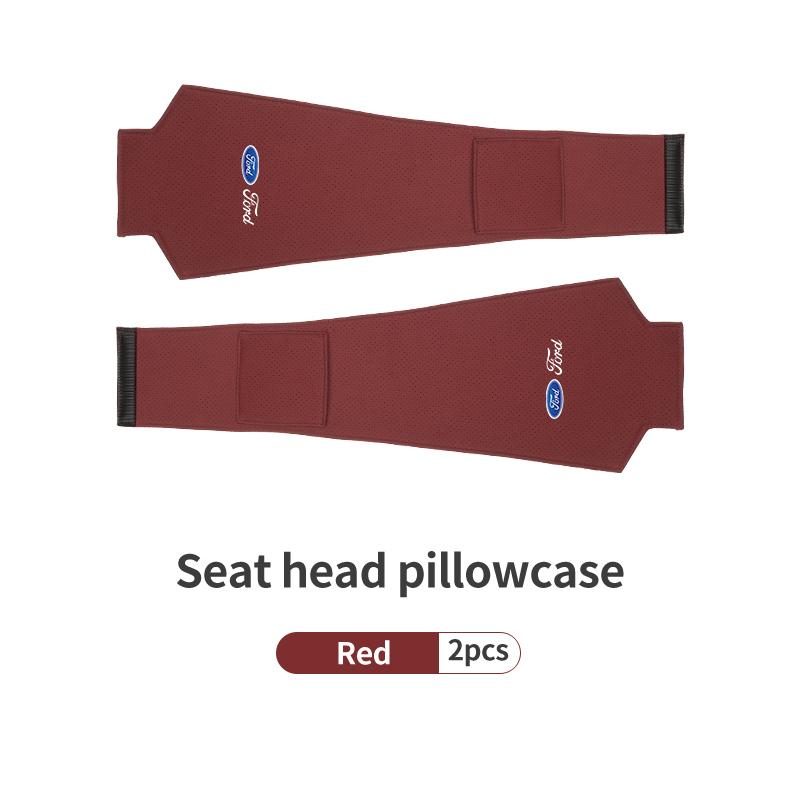 FRYX3 Perforated Suede Car Headrest Pillowcase Easy Install Scratch Resistant For Ford Focus mk2 mk3 mk4 Fiesta Ranger Mondeo S-MAX