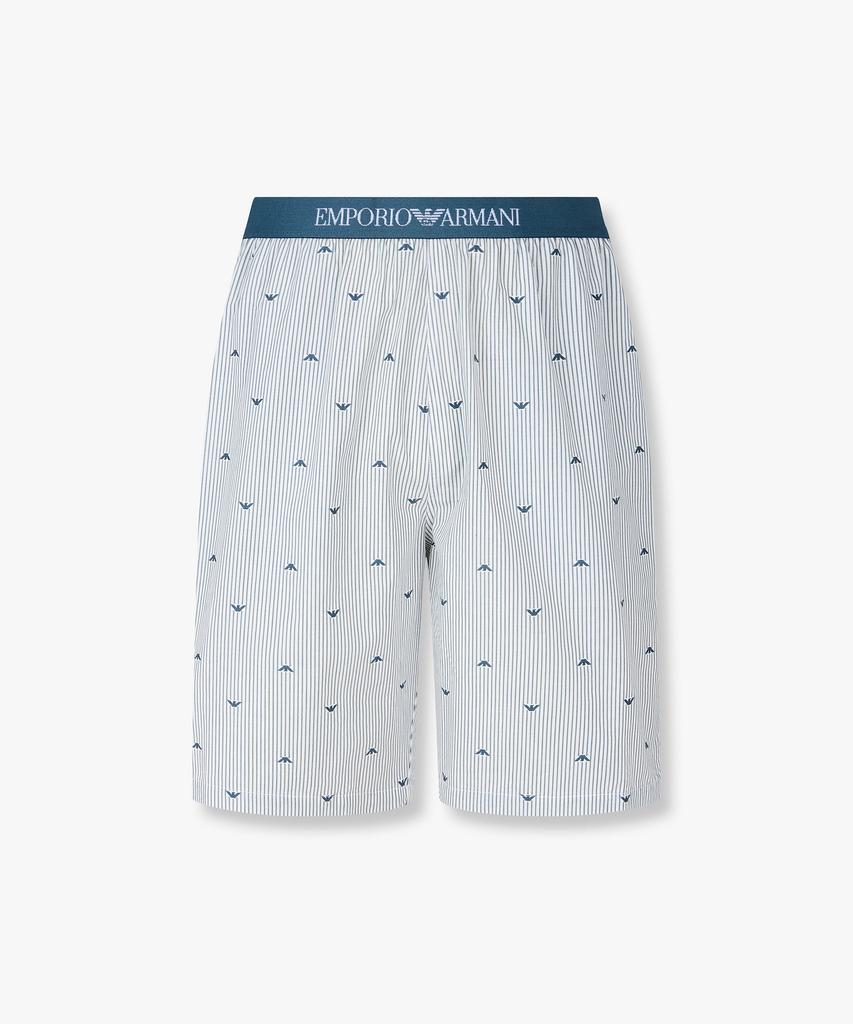 EMPORIO ARMANI UNDERWEAR Мужские Шорты для отдыха с узором Логотип-Орел_Дымчато-Аква 0816131027