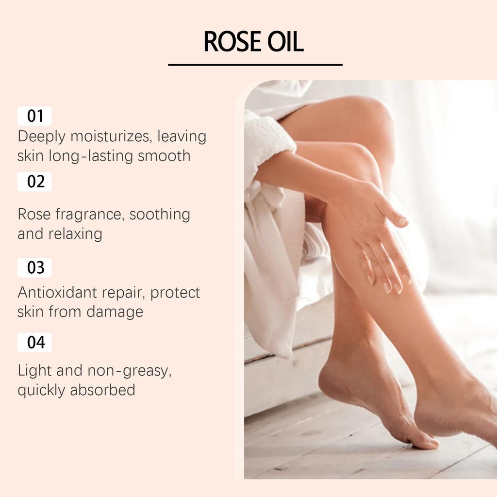 OUHOE Масло для тела с розой для снятия сухости кожи, увлажняющее массажное масло для кожи тела, аромат розы, укрепляющее, омолаживающее, улучшающее тип кожи