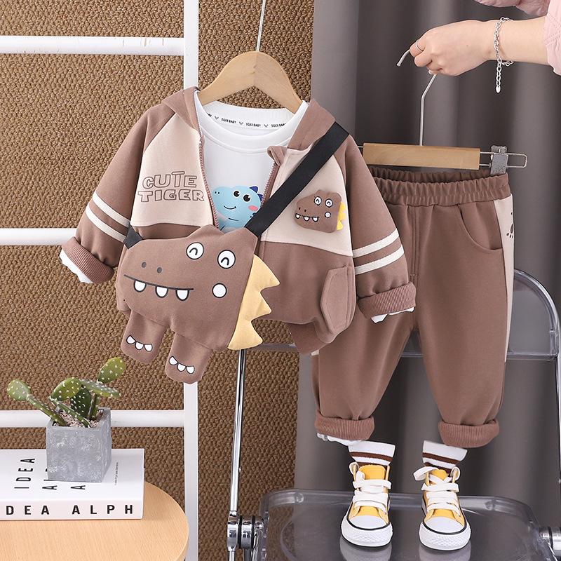 Детский мультяшный худи, спортивный костюм-тройка - повседневная одежда на весну/осень