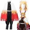 High-quality Demon Slayer Kimetsu No Yaiba Rengoku Kyoujurou Cosplay Costume Kimono Robe Suit Perfect For Halloween And Parties