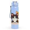1PC Two Cute Kittens Cartoon 750ml Color Plastic Sports Water Bottle Leakproof Flip Straw Lid Suitable for Sports Office Home Use