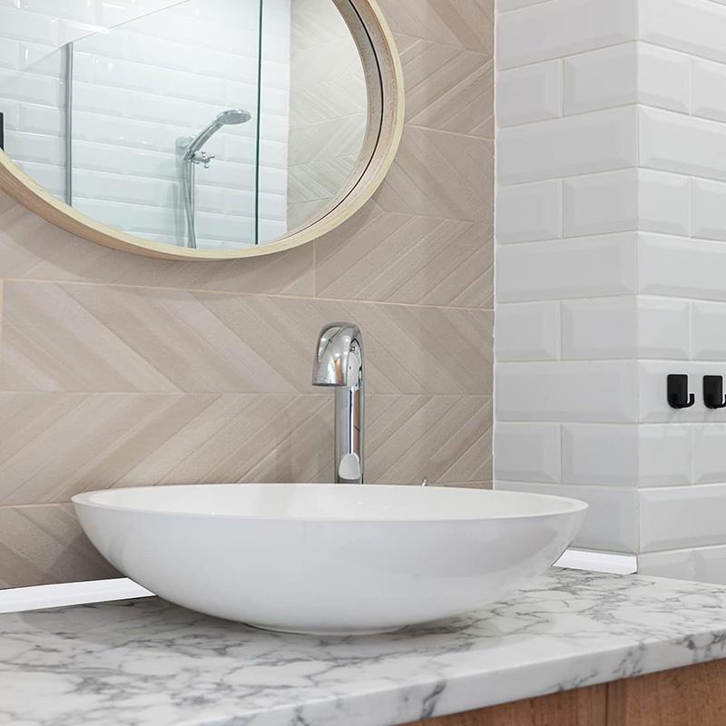 1m Water Stopper Strip Home Decorative Wall Sticker Elastic Ceiling Edge Strips Kitchen Scalloped Corner Line Bathroom