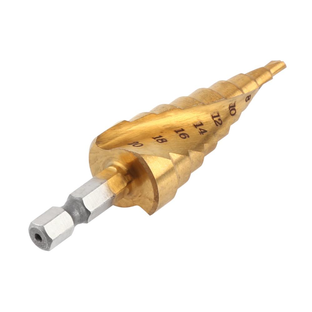 High Speed Steel Stepped Cone Drill Bit Titanium Coated Hole Saw  Power Tools