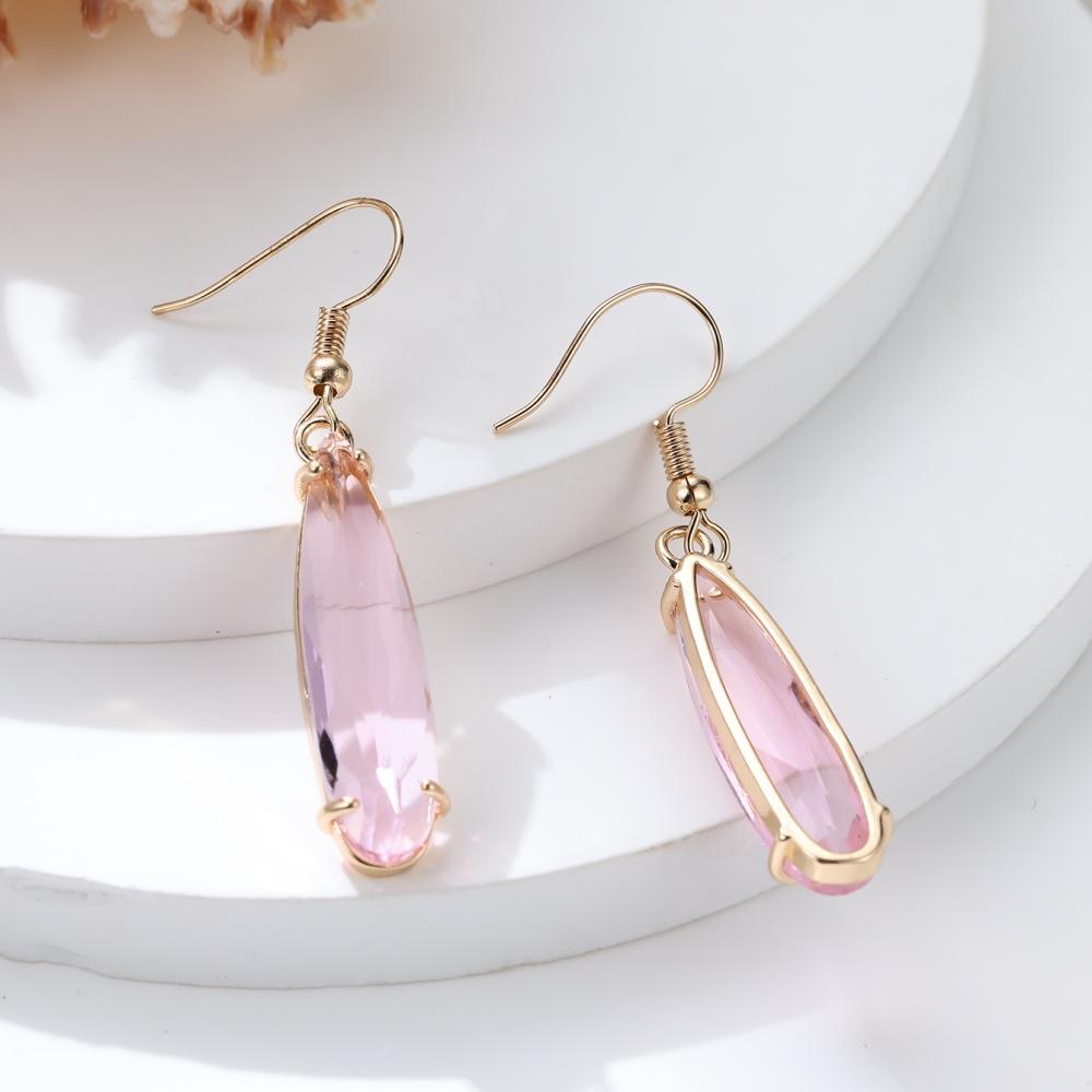 Новые морские синие овальные большие капли воды женские ушные крючки для дня рождения, свадьбы, роскошные креативные украшения