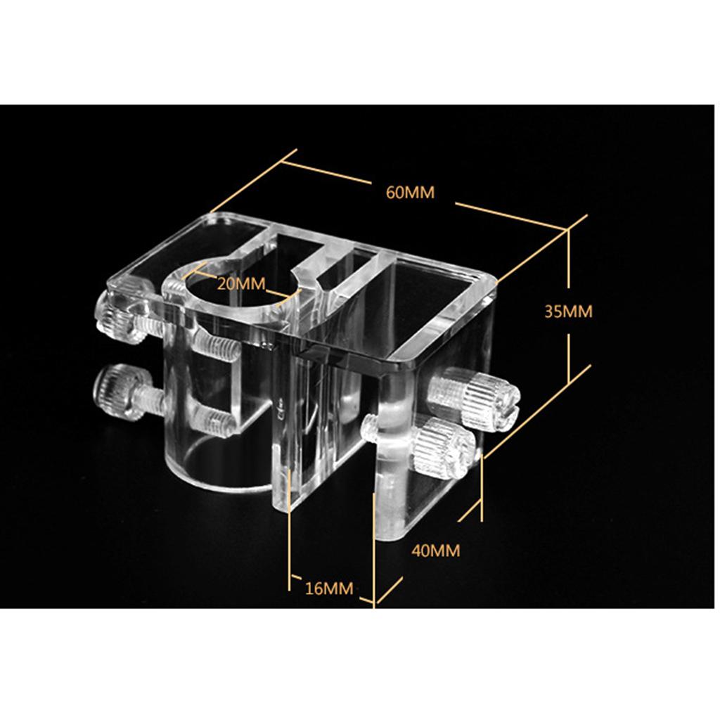 1 Acrylic Aquarium Tank Tube Holder Clip for 12mm/16mm , Mounted