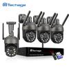 Techage 3-мегапиксельная PTZ-беспроводная система видеонаблюдения, двусторонняя аудиосвязь, Wi-Fi, IP-камера безопасности, 8-канальный P2P NVR, комплект видеонаблюдения, автоматическое отслеживание человека