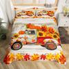 Осенний пододеяльник с тыквой Happy Fall Y'all Пододеяльник для мальчика девочки Осенний комплект постельного белья с кленовыми листьями 3 предмета Декор комнаты в стиле фермерского дома