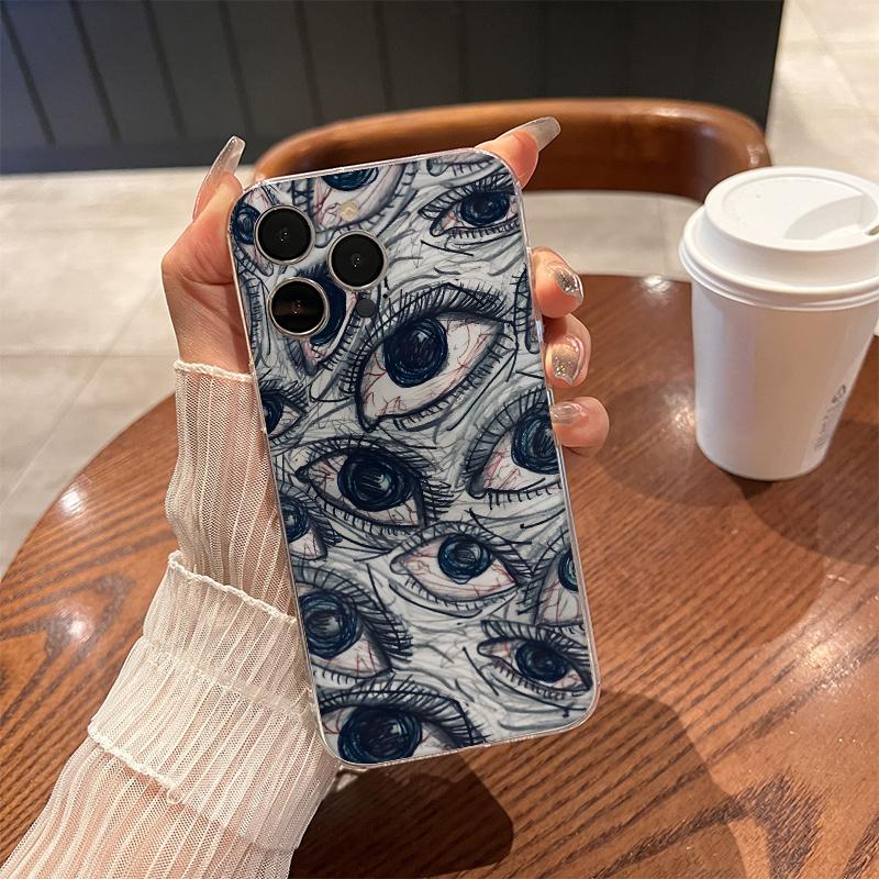 Terrify Eyes Phone Case for iPhone 17 Air 16 15 14 13 12 11 Pro Max Plus Mini Xs X 8 7 Soft Transparent Cover Fundas Accessory