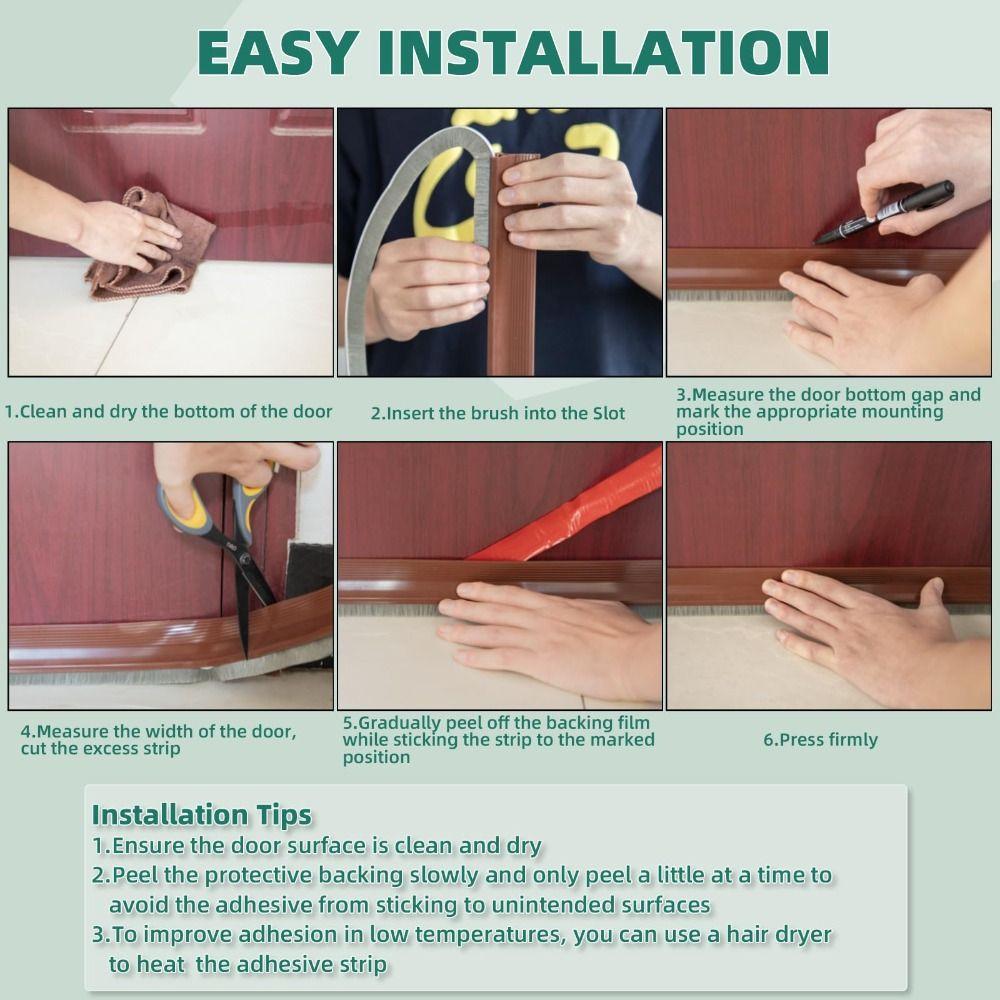 Силиконовый материал Уплотнительная полоса для двери Щеточный дизайн Уплотнитель от сквозняка под дверь Уплотнитель под дверь Межкомнатные двери