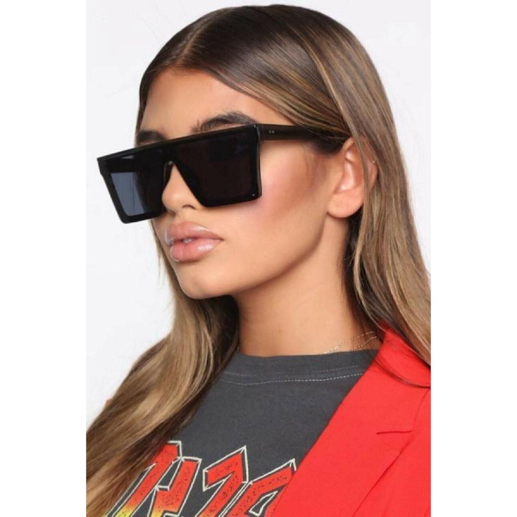Большие квадратные черные солнцезащитные очки унисекс