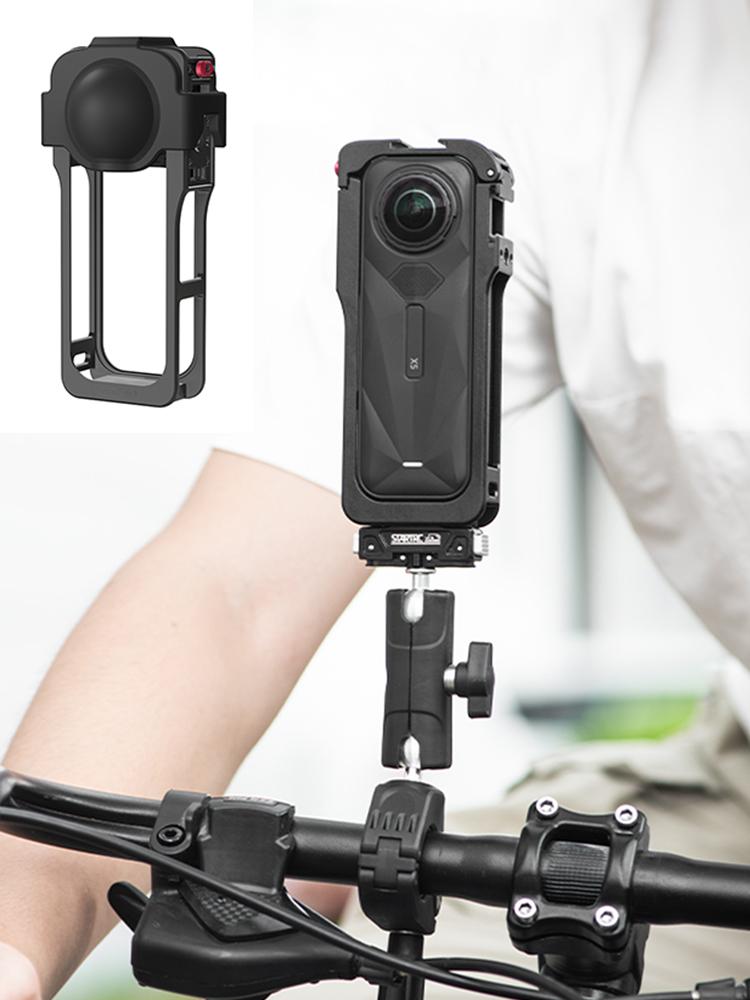 Protective Frame with Lens Guard Quick Release Protective Case Metal Action Camera Frame for Insta360 X5 Action Camera