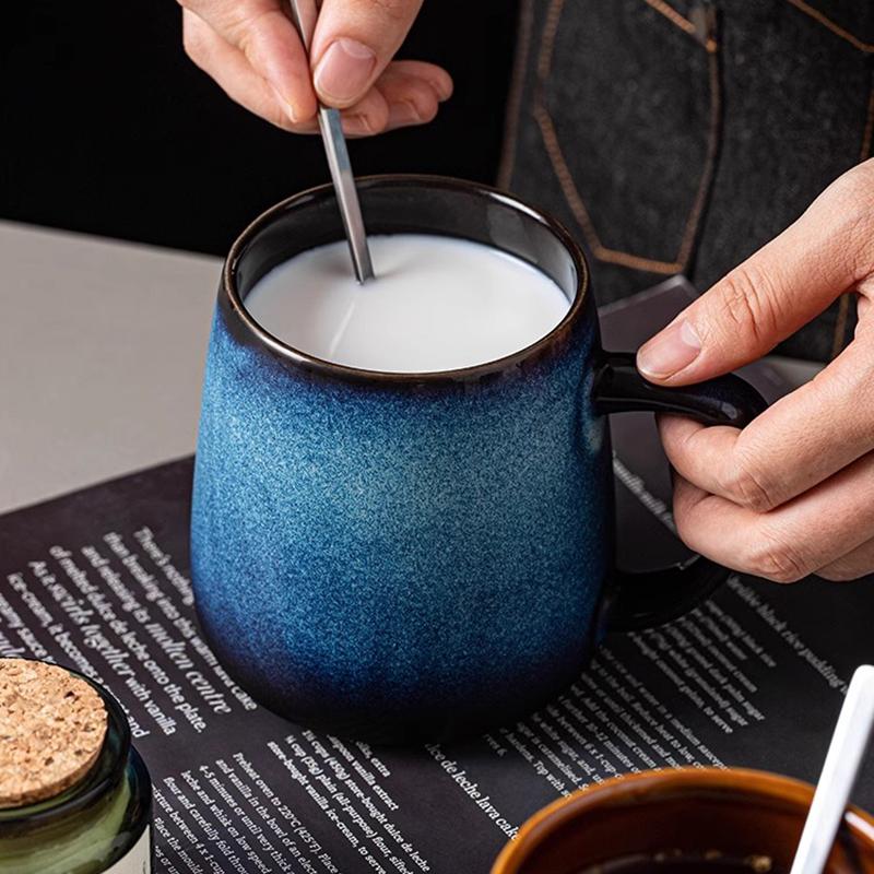Kiln Change Ceramic Mug Large Capacity Breakfast Oats Cup Milk Cup Office Coffee Mug Tea Cup Water Cups Household Drinkware