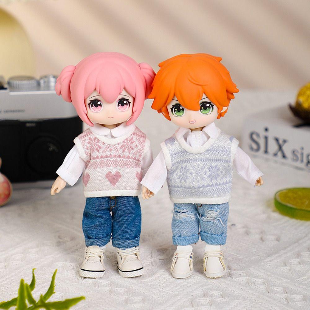 DIY Doll Knitted Coat 8 Styles Winter Warm Tops High Quality Cardigan Vest  1/11 1/12 OB11 Dolls