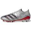 Predator Freak .1 Round Toe Lace-Up AG (Rubber Short Studs) Durable Soccer Shoes Men Soccer Shoes Silver Black Q46410