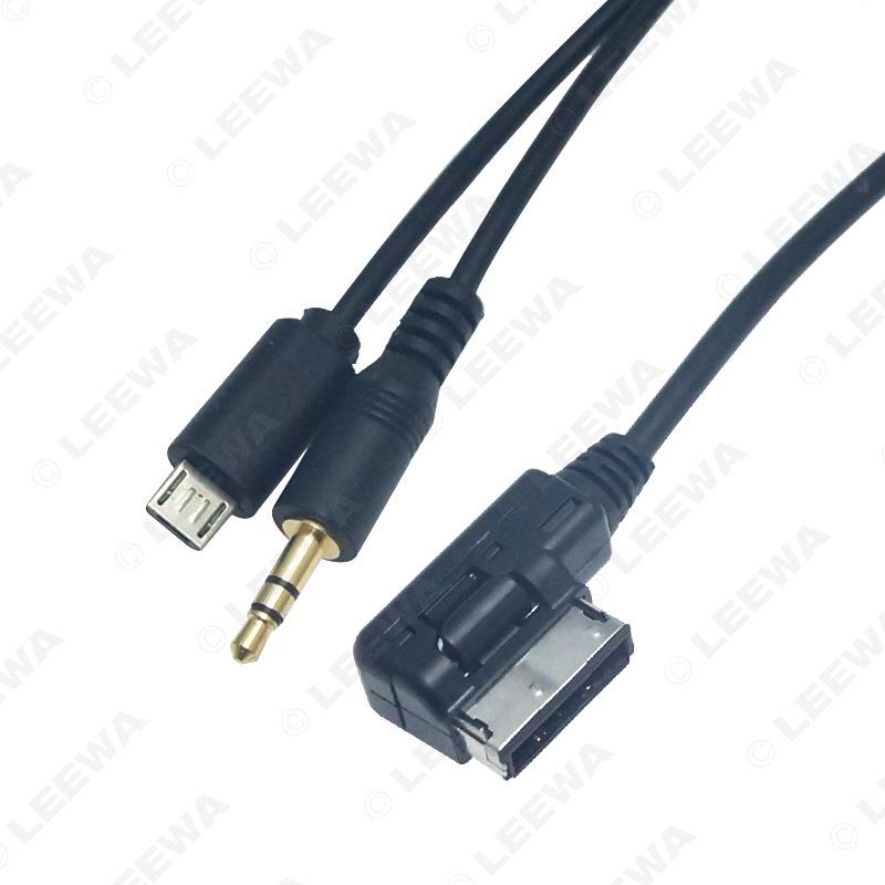 Mercedes-Benz MDI/AMI/MMI To Micro USB/DC3.5mm AUX Audio Cable