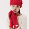 QUAFE LABEL KNITTED MITTENS_red