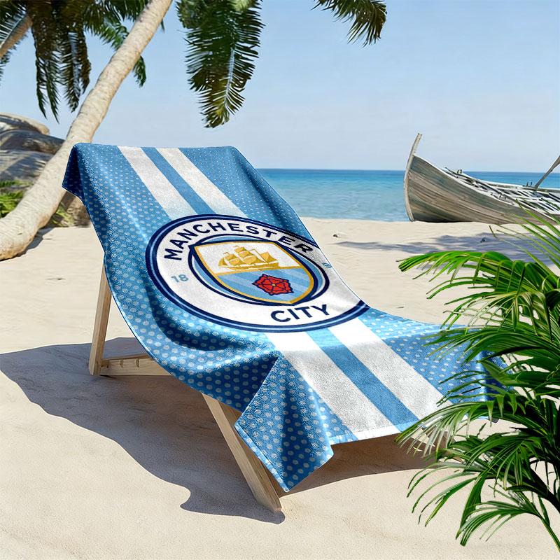 MCFC logo Print Beach Towel, Large Soft Quick Dry Towel for Beach Camping Swimming