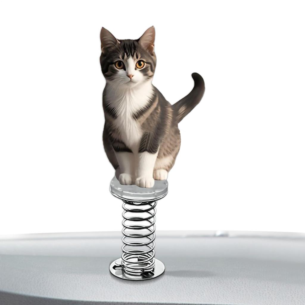 Cute Dashboard Car Accessory - 2D Cat Head Ornament, Dashboard Desk Figure, Perfect for