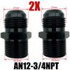 2 шт. Прямые фитинги с наружной резьбой AN4 AN6 AN8 AN10 AN12 на 1/4NPT 1/8NPT 3/8NPT 3/4 NPT, адаптеры для шлангов топливного маслоохладителя