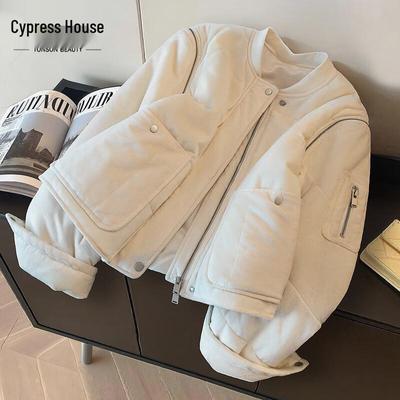 Женская однотонная хлопковая куртка с бейсбольным воротником