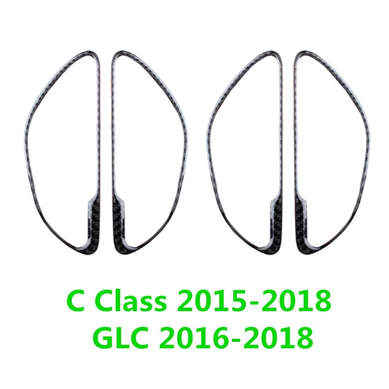 Для Mercedes Benz C Class W205 2015-2018 GLC X253 2016-2018 карбоновая внутренняя дверная ручка автомобиля, декоративная накладка, накладка
