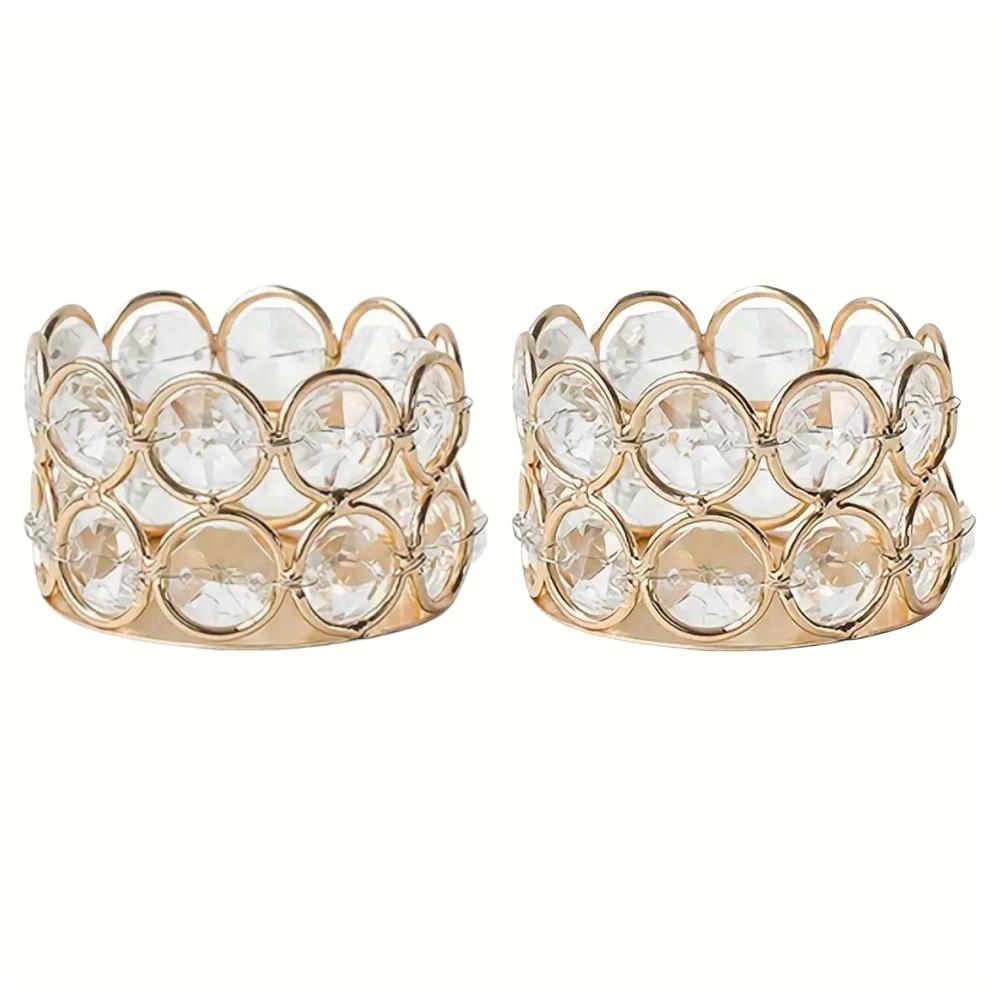 4 шт. серебристо-золотистых хрустальных подсвечника для чайных свечей для дома, стола, спальни, центрального элемента, свадьбы, семейного праздника, декора, креативных подарков