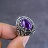 Natural Sage Amethyst Gemstone Handmade 925 Sterling Silver Ring Size 6 W3s20