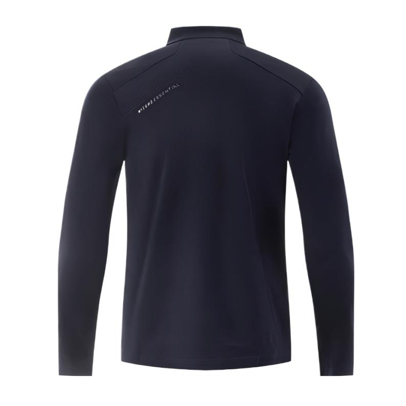 Mizuno Essential Series Fashion Versatile Skin-Friendly Soft Breathable Long Sleeve Polo Shirt Men Tops Midnight-Blue K2CA41A2