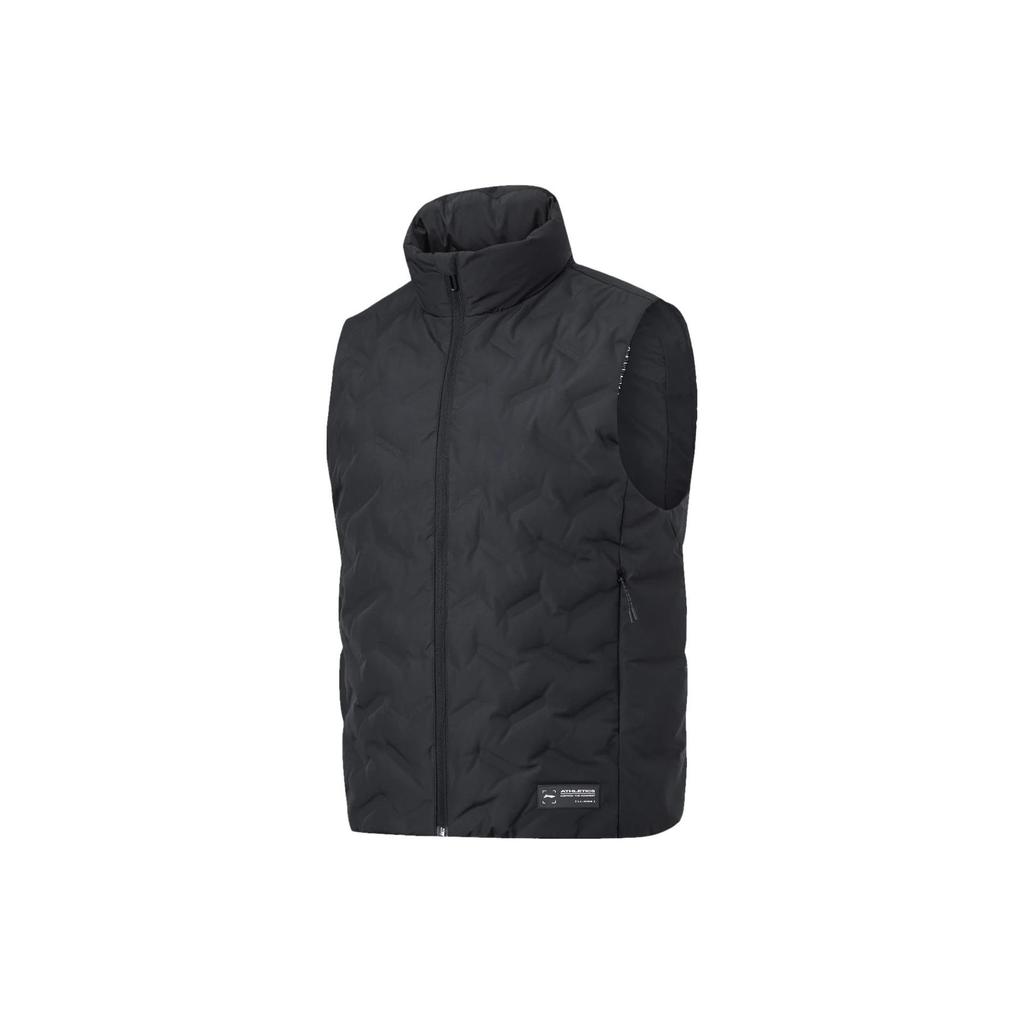 Жилет Li Ning Fitness Series однотонный с воротником-стойкой, свободный, светоотражающий, мужской, черный AMRT049-3