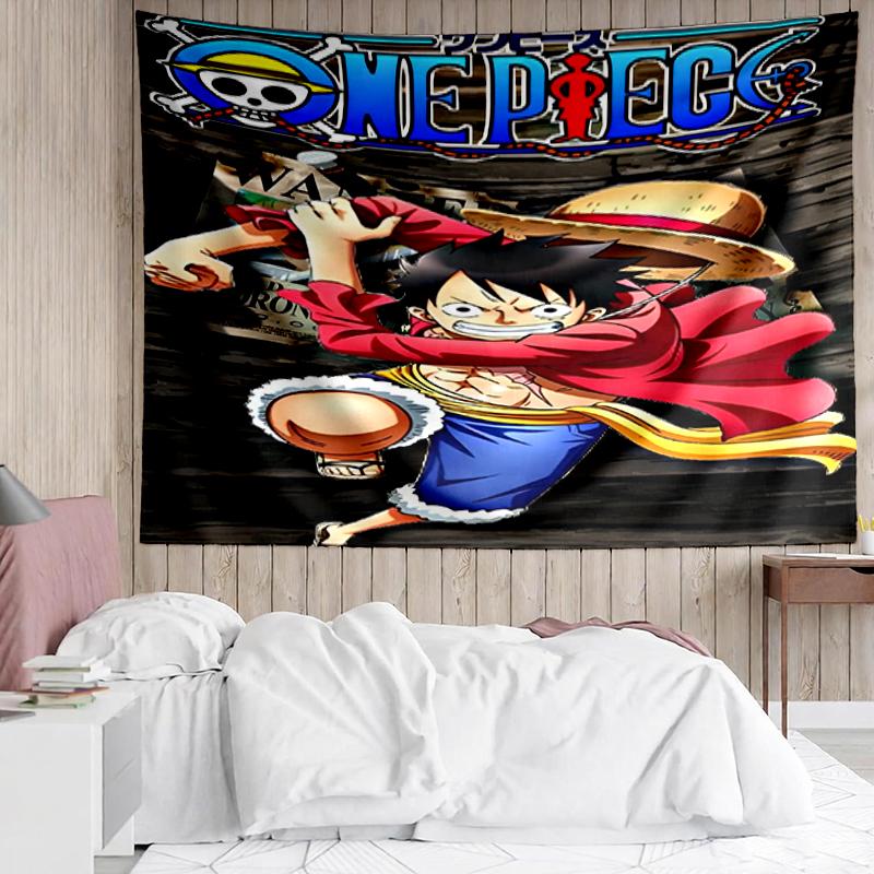 One Piece Print Tapestry, Backdrop, Easy Setup, Ideal for Bedroom, Office & Living Room, with Aesthetic Wall Hanging Decor.