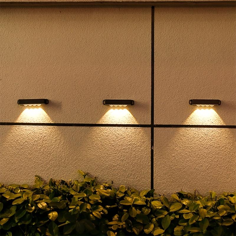 1-4 ярких солнечных светильника для забора, 4 шт. в упаковке, настенный, водонепроницаемый, садовый, на солнечных батареях, для дорожки, двора