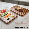 Утолщенная разделочная доска-шахматная доска из каучукового дерева с ручкой из нержавеющей стали