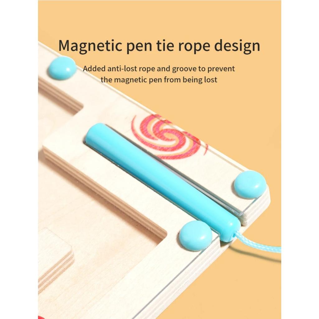 Деревянный Цвет Форма Магнитный Лабиринт Магнитная Сортировка Дорожная Доска Монтессори Игрушка-Пазл Обучающая для Возраста 3+ Мелкая Моторика