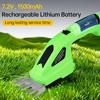 Электрический кусторез и ножницы для травы 2 в 1, аккумуляторный ручной кусторез 7,2 В, 1,5 А·ч