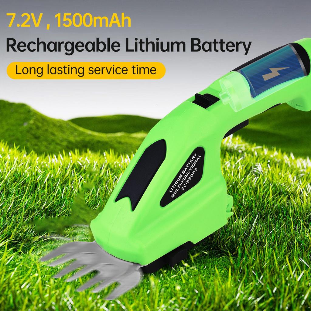 Электрический кусторез и ножницы для травы 2 в 1, аккумуляторный ручной кусторез 7,2 В, 1,5 А·ч