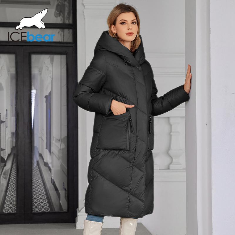 Женская теплая мягкая куртка-пуховик с большим карманом на молнии, женская утепленная куртка-парка