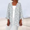Women's Casual Fashion Caot Retro Printed Lightweight Medium Length Jacket Cardigan