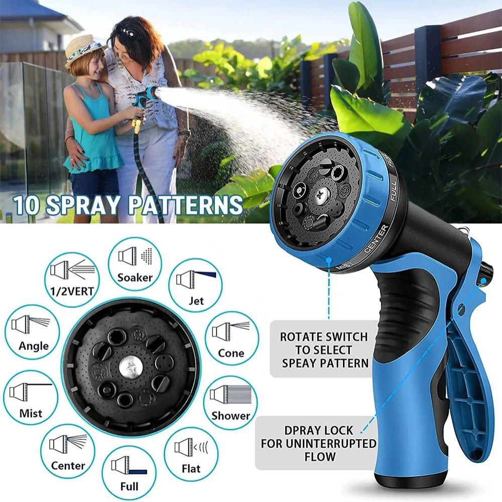 100FT High Pressure 4X Stronger Garden Water Hose Deluxe Heavy Duty Water Pipes Flexible Expandable Garden Sprayer Car Wash