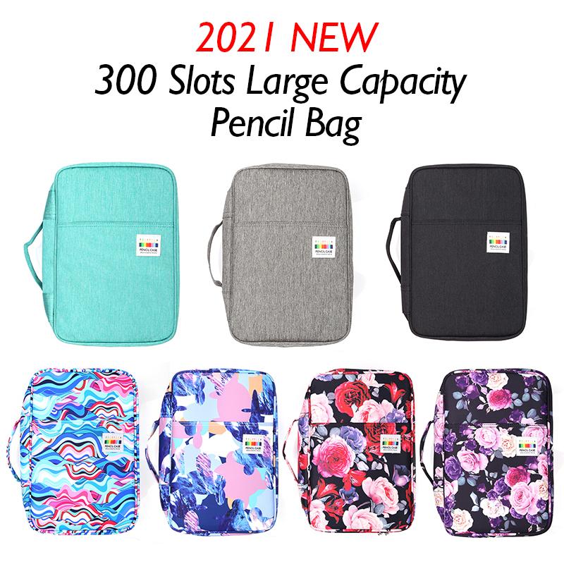 300 слотов, большая вместительная сумка-карандаш, чехол-органайзер, косметичка для цветных карандашей, акварельные маркеры, гелевые ручки, отличные подарки