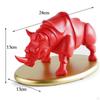 Animal Sculpture Rhinoceros Statue Decoration 24x13x13cm Fengshui Decor Desk Collection for Home