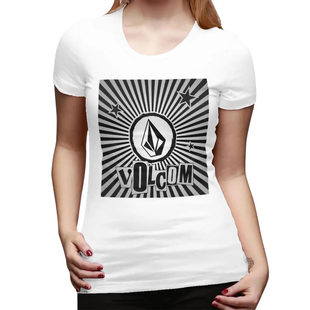 VVolcom Logo TShirt for Women ONeck Streetwear T Shirts Womens Tees Short Summer Clothes Tops